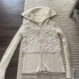 Cream Textured Women's Sweater